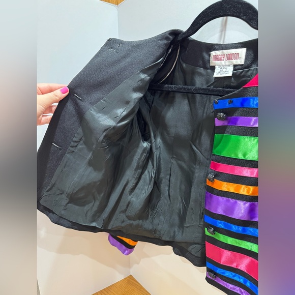 Maggie London Vintage Colorful Striped Women's cropped Jacket size 6 - Picture 7 of 9